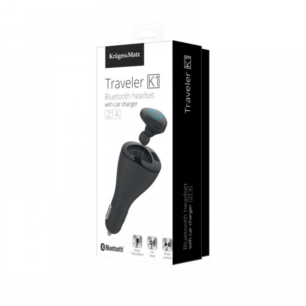 Ακουστικά Bluetooth Με Φορτιστή Αυτοκινήτου Kruger&Matz Traveler K1