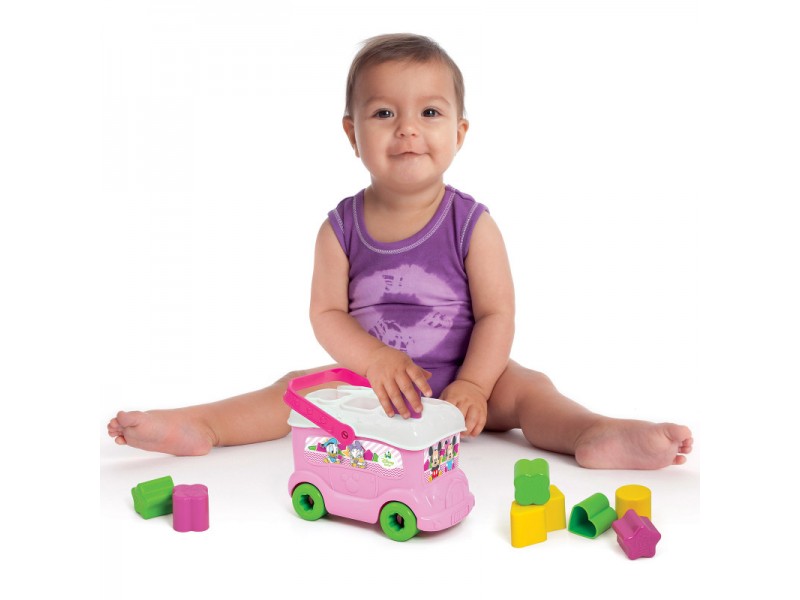 Baby Clementoni Disney Baby Βρεφικό Παιχνίδι Minnie Λεωφορειάκι Με Σχήματα Για 10+ Μηνών