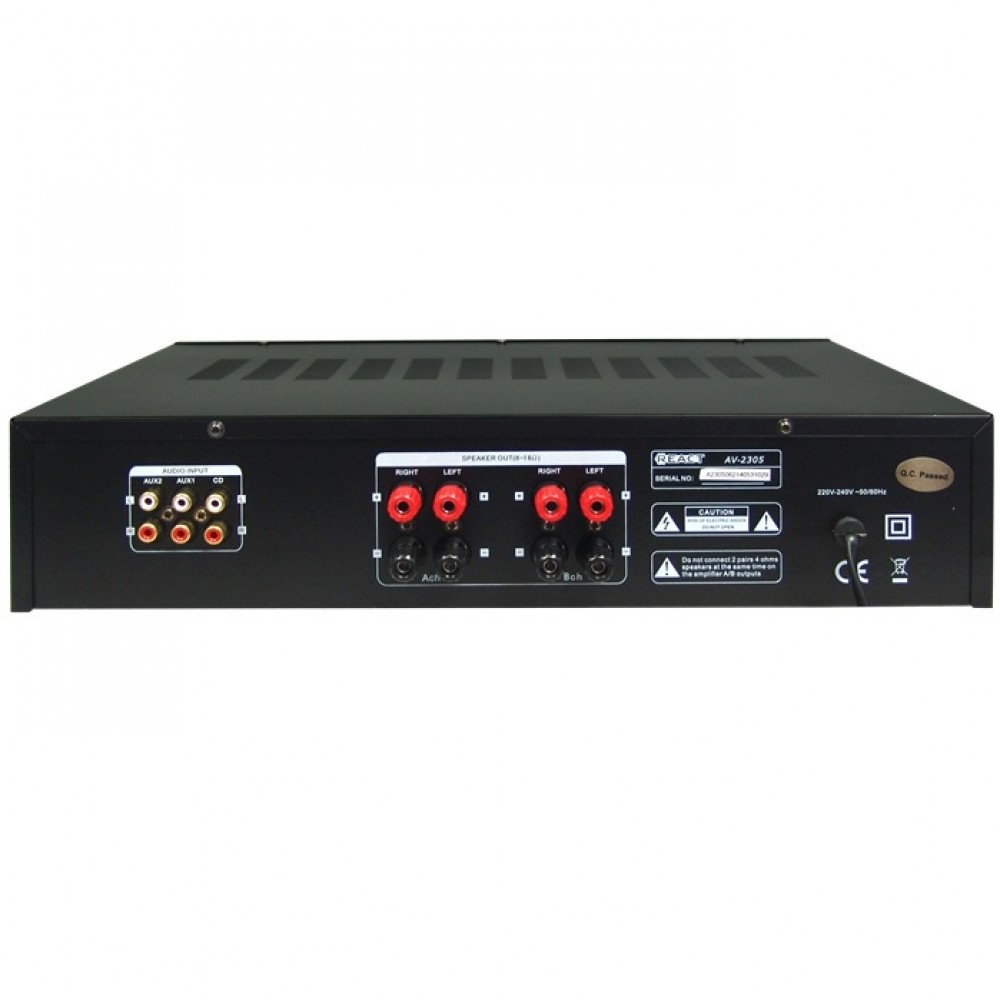Ενισχυτής ήχου στερεοφωνικός REACT AV-2305B(2x60wRMS)
