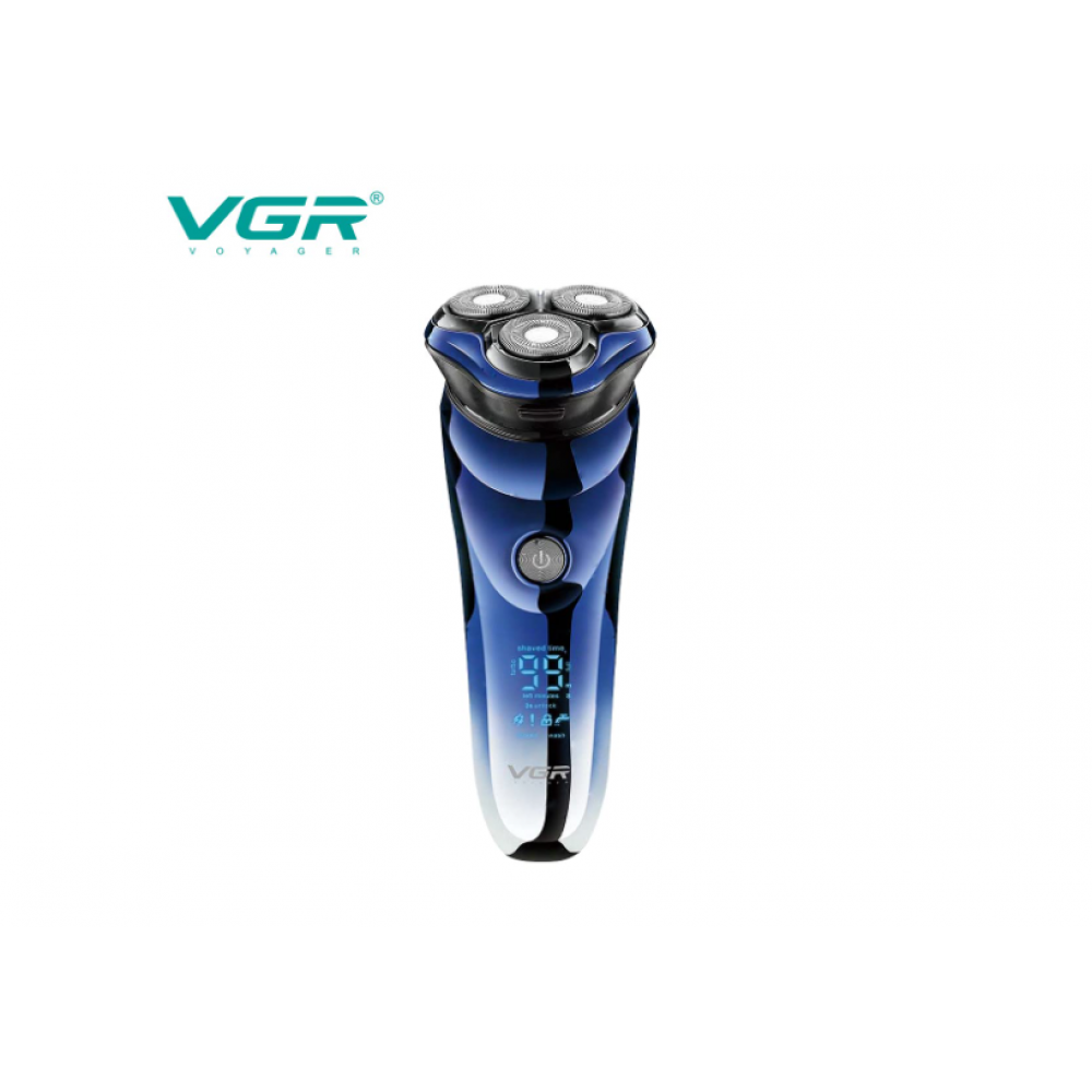 Επαναφορτιζόμενη Ξυριστική Μηχανή VGR V-305 3 Κεφαλών Με Ψηφιακή Οθόνη LED