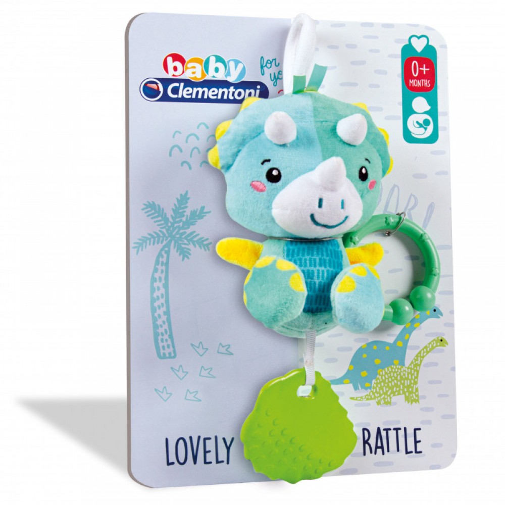 Baby Clementoni For You Βρεφική Κουδουνίστρα Δεινοσαυράκι 2 Σε 1 Για 0+ Μηνών