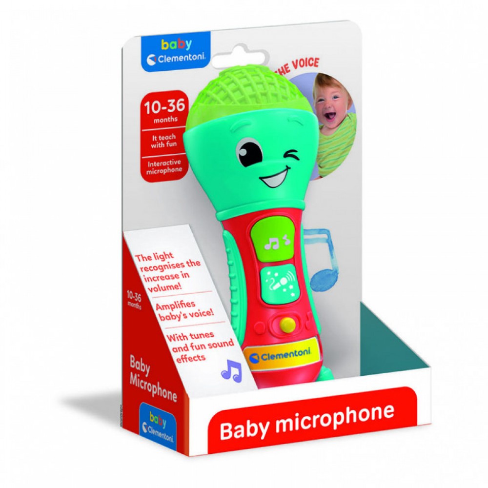 Baby Clementoni Βρεφικό Παιχνίδι Baby Mικρόφωνο Για 10-36 Μηνών