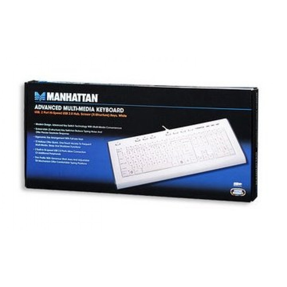 Manhattan Keyboard Multimedia Με Usb Hub 2-θυρών