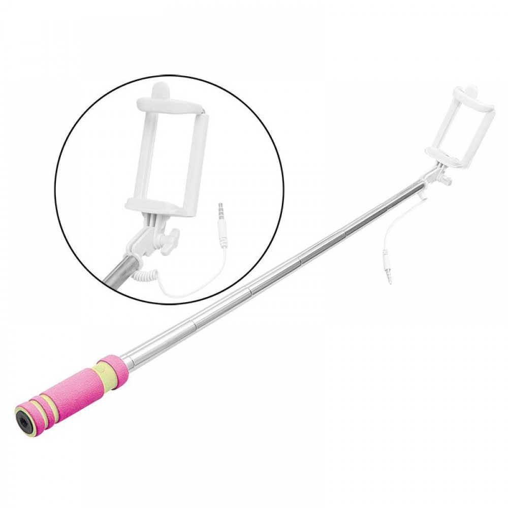 Selfie Stick 3.5mm Jack Ροζ