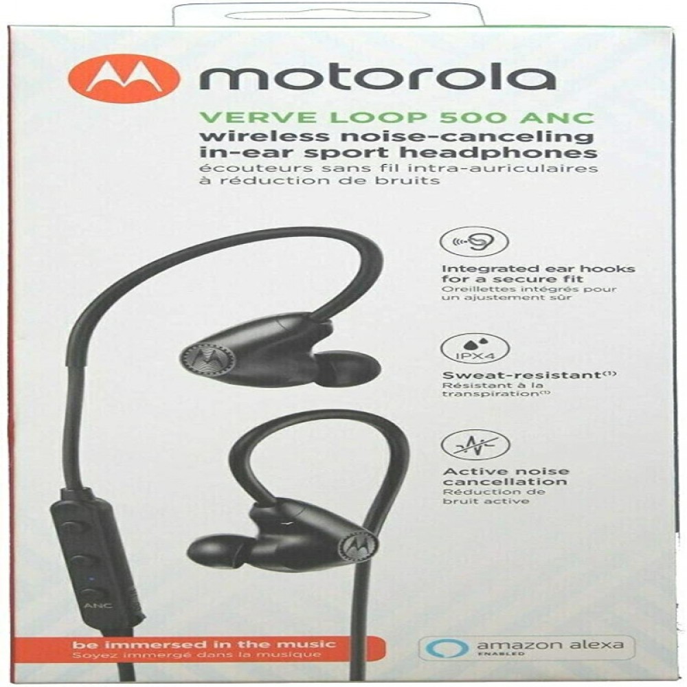 Motorola Verve loop 500 Μαύρα Αδιάβροχα Ασύρματα Bluetooth 4.2 Ακουστικά Handsfree Με Active Noise Cancellation