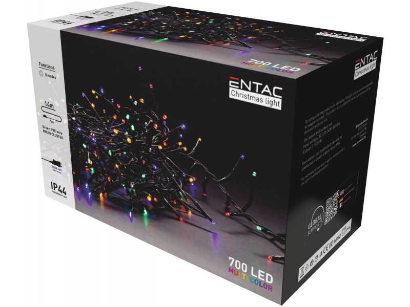 Entac Χριστουγεννιάτικα Λαμπάκια IP44 700 LED Ψείρες Πολύχρωμα 14m Entac Χριστουγεννιάτικα Λαμπάκια IP44 700 LED Ψείρες Πολύχρωμα 14m