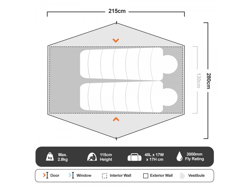 Ορειβατική Σκηνή 2 Ατόμων Roman CRADLE TENT 2P