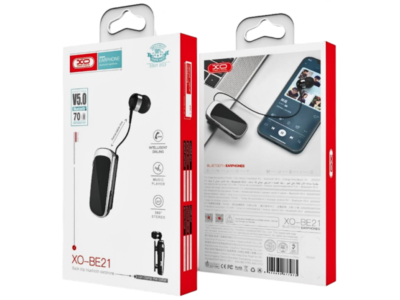 Bluetooth Handsfree XO BE21 In-Ear Πέτου Μαύρο