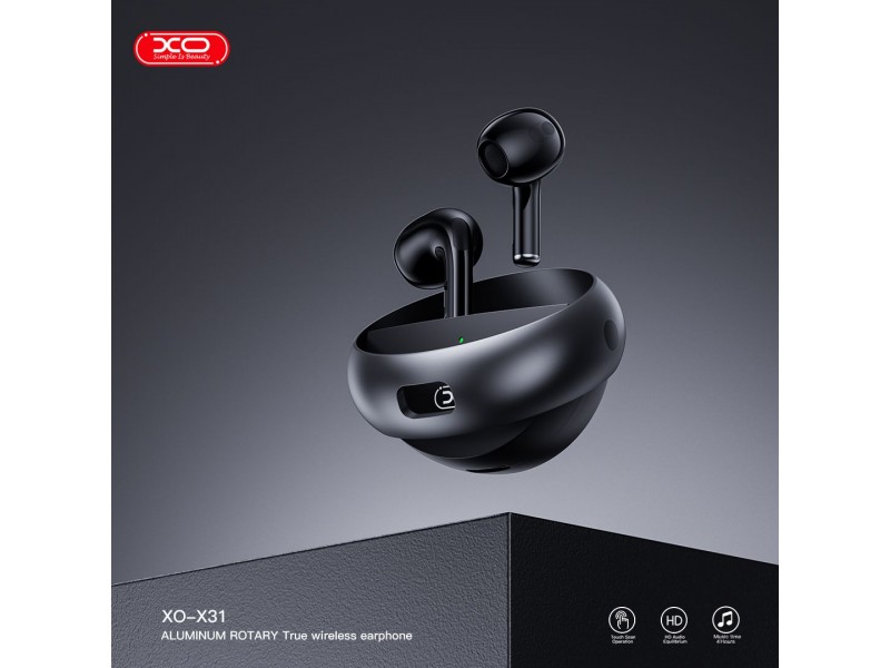 Ακουστικά Bluetooth XO X31 Gyro Zinc Alloy Rotating TWS Μαύρα