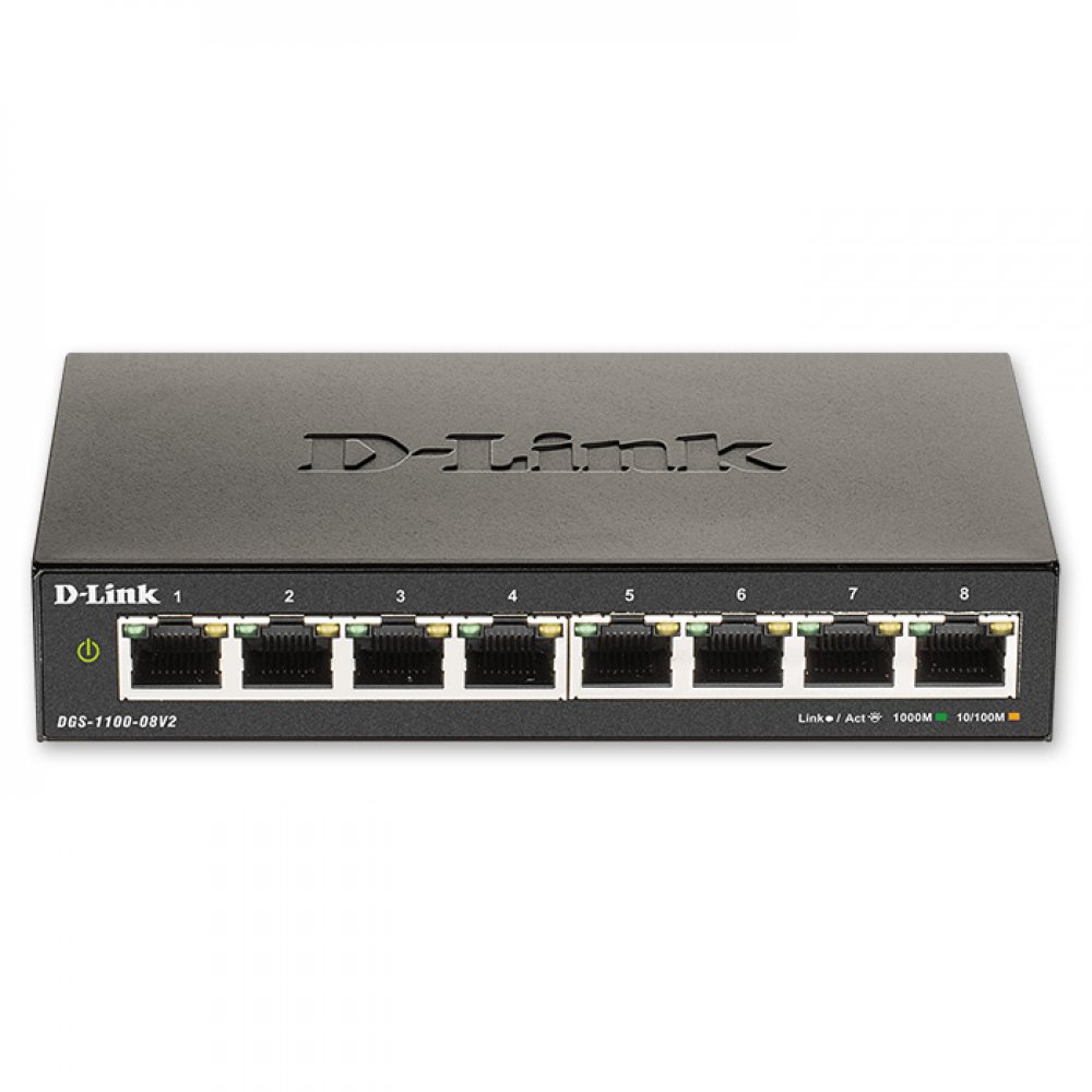 D-Link DGS-1100-08V2 Switch 8 Θέσεων Ιδανικό Για την Επέκταση Δικτύου Επιχειρήσεων