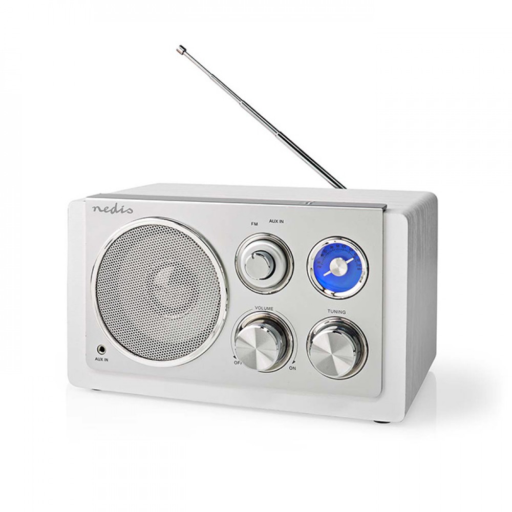 NEDIS RDFM5110WT Επιτραπέζιο Αναλογικό Ραδιόφωνο FM Σε Ρετρό Design & Λευκό Χρώμα