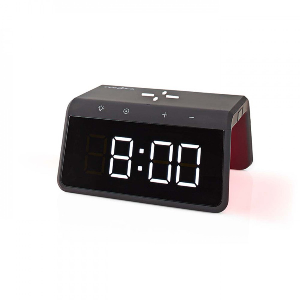 Aσύρματος Qi Ταχυφόρτιστης Κινητού & Επιτραπέζιο Ρολόι / Ξυπνητήρι Με Νυχτερινό Φωτισμό