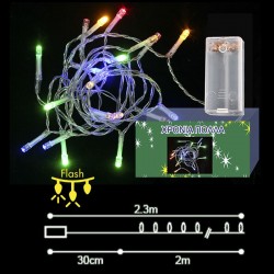 20 Led 2M Μπαταρίας Χρωματιστά Xmasfest 1131278