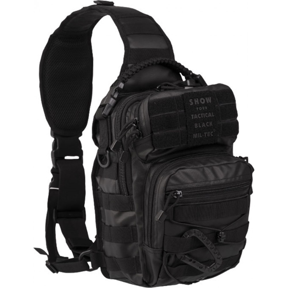 Mil-Tec Tactical One Strap Assault Pack Small Στρατιωτικό Τσαντάκι Στήθους σε Μαύρο χρώμα 10lt