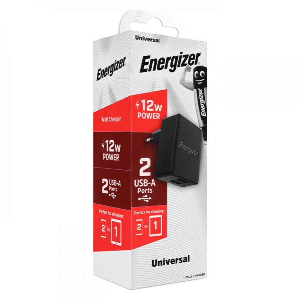 Energizer A12EU Universal Φορτιστής Με 2 Εξόδους USB 12W