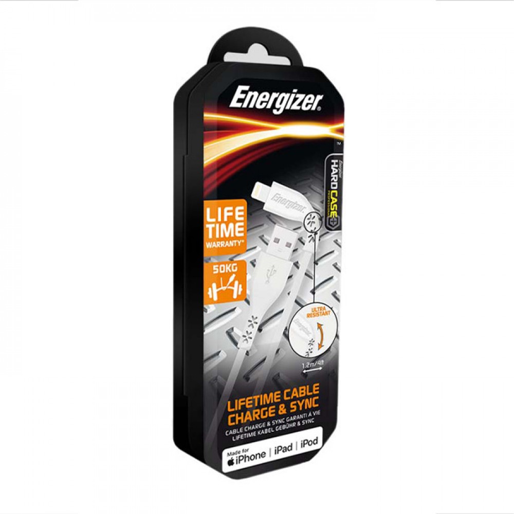 Energizer C41UBLIGWHT Καλώδιο USB 2.0 A Αρσ Σε Lightning 1.2m Σε Λευκό Χρώμα