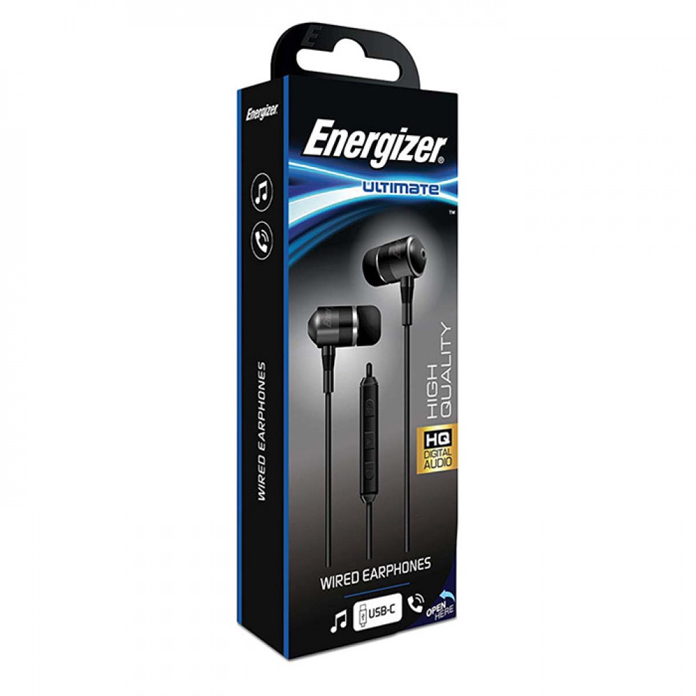 Energizer UIC30BK Μεταλλικά Ακουστικά Με Μικρόφωνο Με Σύνδεση 3.5mm Σε Μαύρο Χρώμα