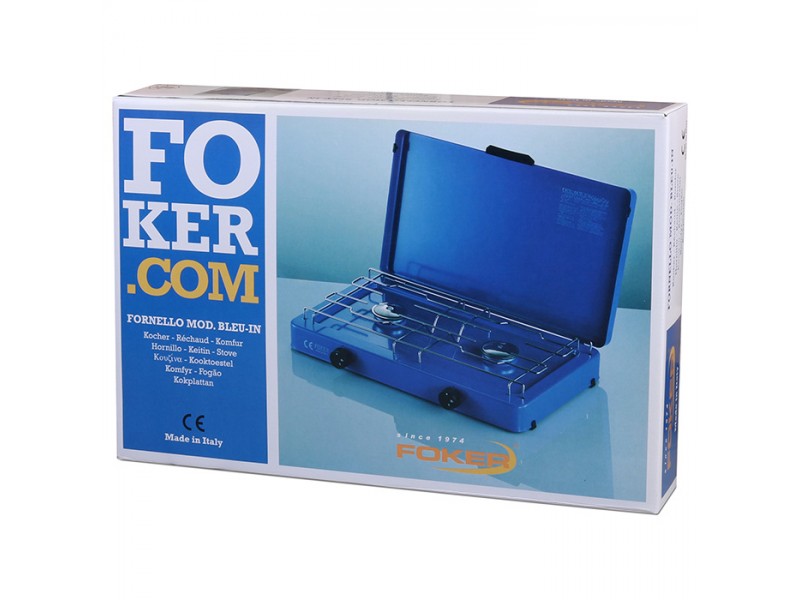FOKER BLEU-IN Διπλή Εστία Υγραερίου Με Καπάκι FOKER BLEU-IN Διπλή Εστία Υγραερίου Με Καπάκι