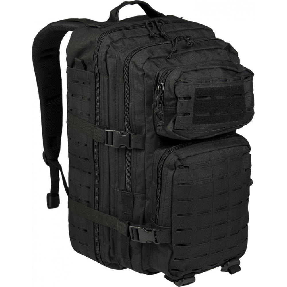 MIL-TEC Σακίδιο Πλάτης Μαύρο 36L US Black Laser Cut Assault Backpack LG 14002702
