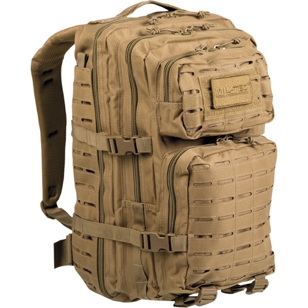 MIL-TEC Σακίδιο Πλάτης 36L US Coyote Laser Cut Assault Backpack LG 14002705