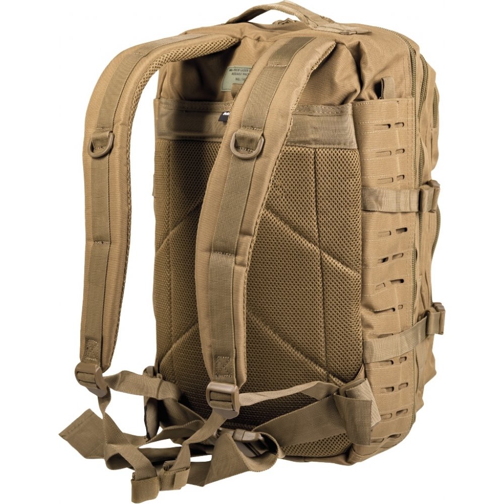 MIL-TEC Σακίδιο Πλάτης 36L US Coyote Laser Cut Assault Backpack LG 14002705