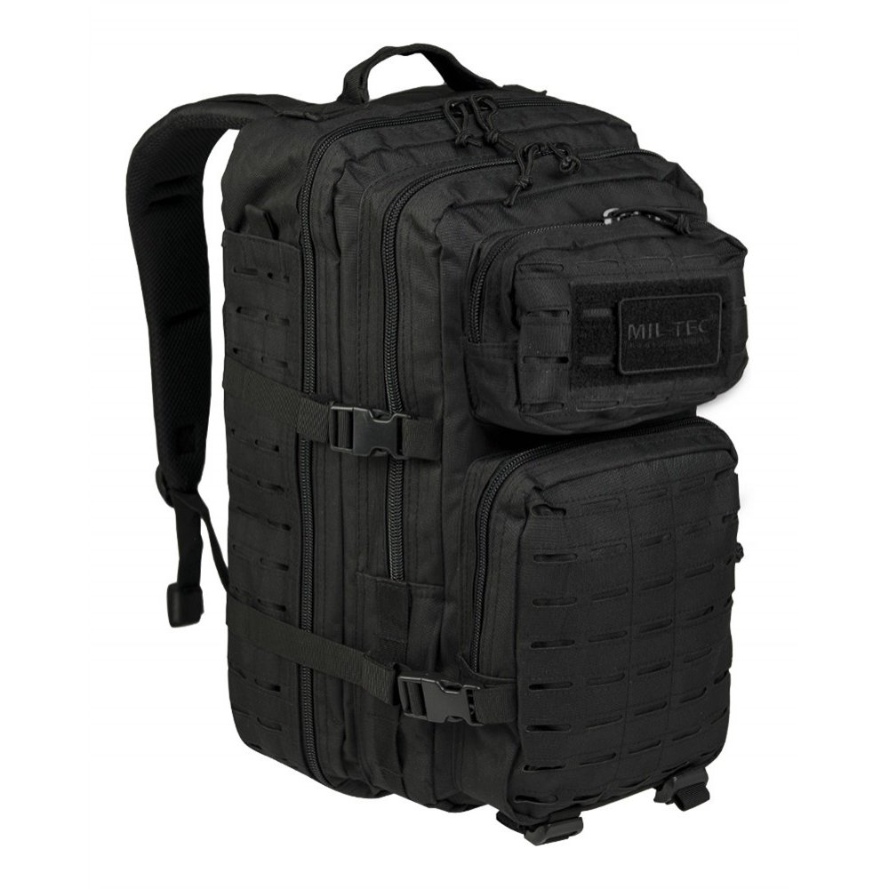 MIL-TEC Σακίδιο Πλάτης Μαύρο 20L US Black Laser Cut Assault Backpack Small 14002602