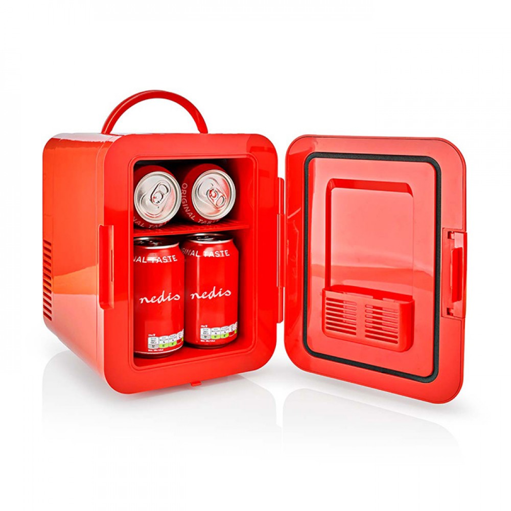 233-2064 Nedis KAFR120CRD Mini Φορητό Ηλεκτρικό Ψυγείο 4L Σε Κόκκινο Χρώμα