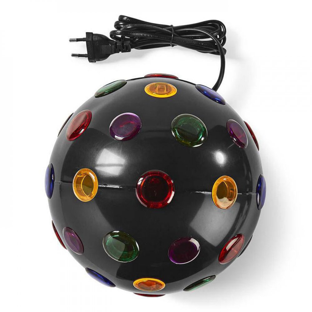 Πολύχρωμη περιστρεφόμενη disco ball, 19 cm, με βάση. 