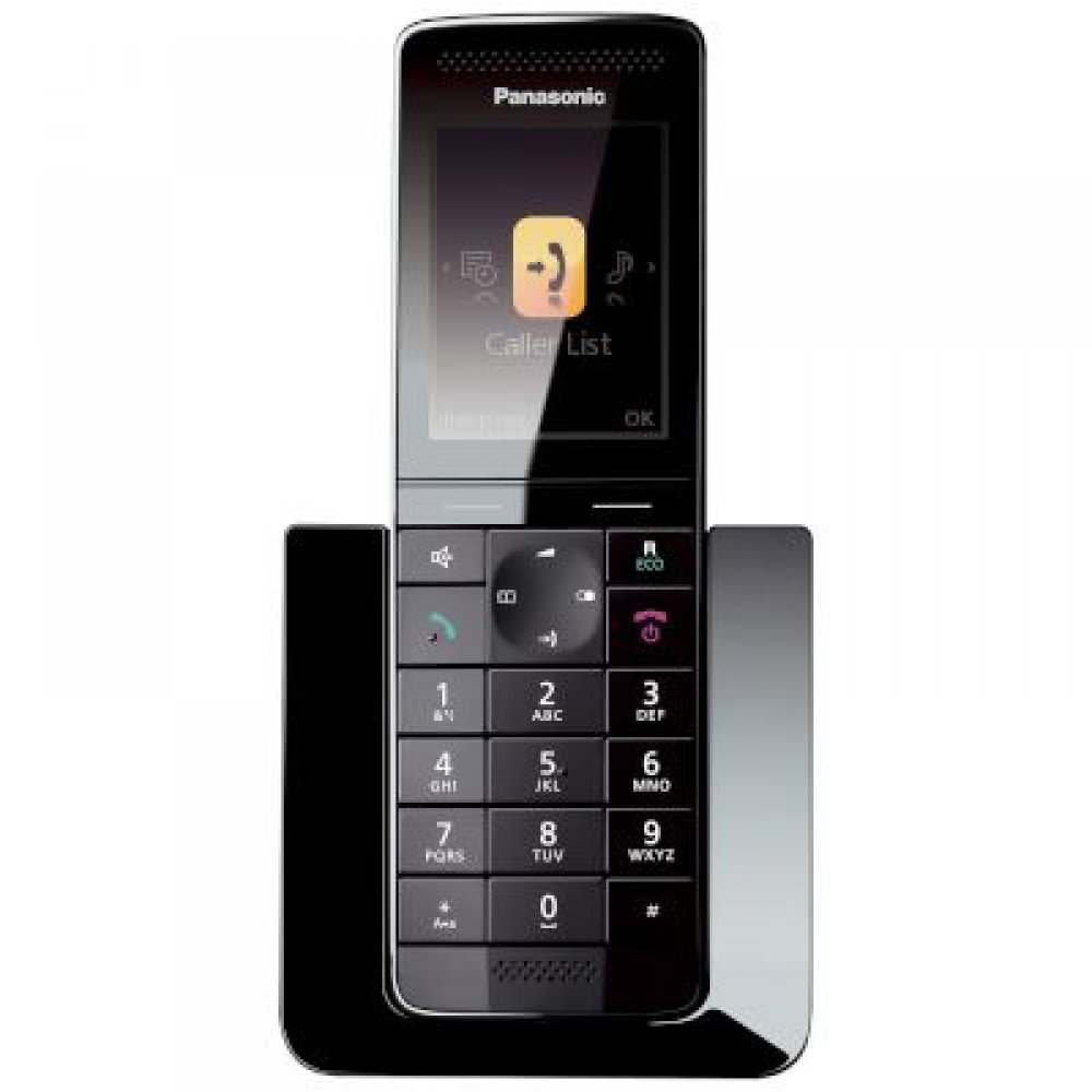 Panasonic KX-PRS110GRW Diamond μαύρο/άσπρο με έγχρωμη οθόνη και μεγάλα πλήκτρα
