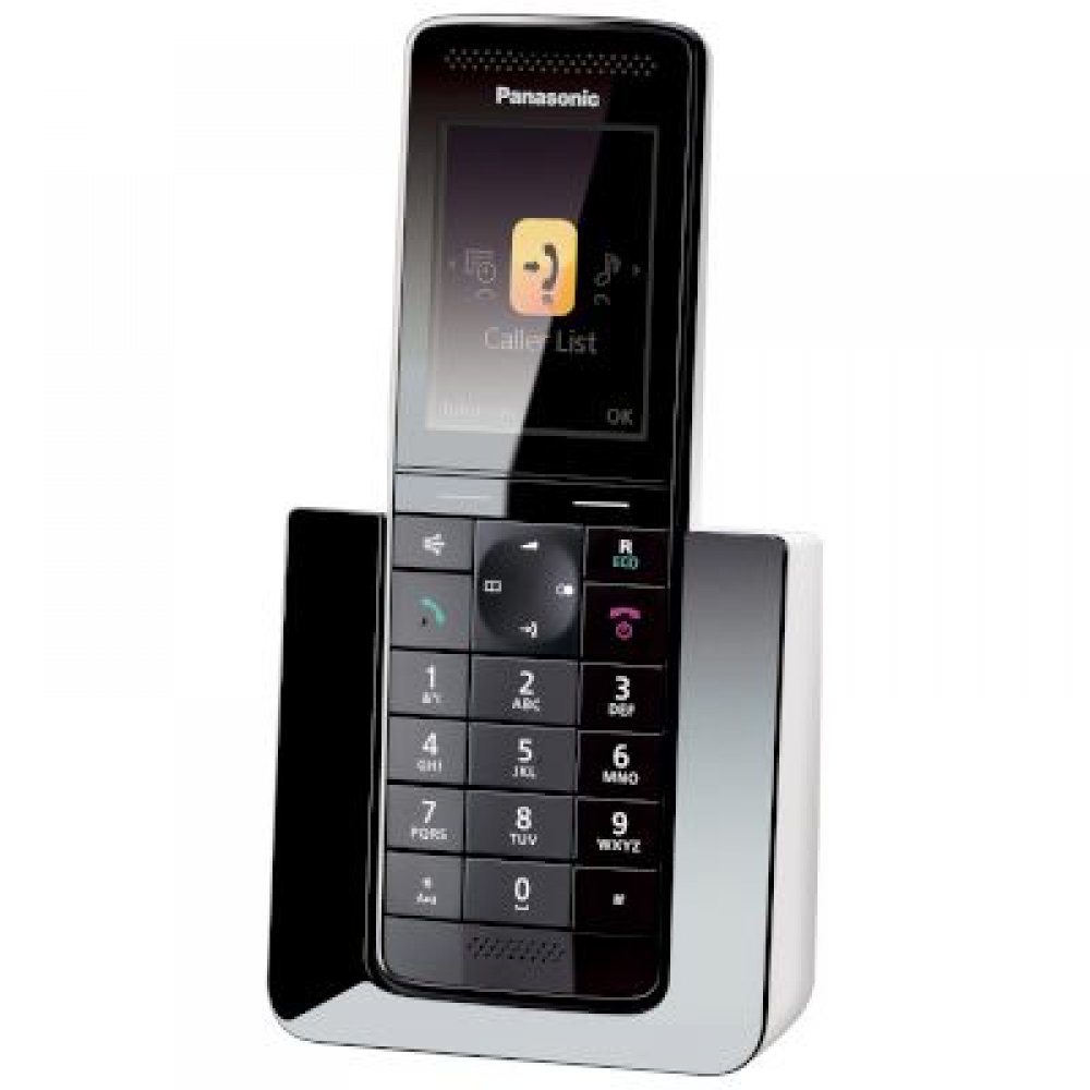 Panasonic KX-PRS110GRW Diamond μαύρο/άσπρο με έγχρωμη οθόνη και μεγάλα πλήκτρα