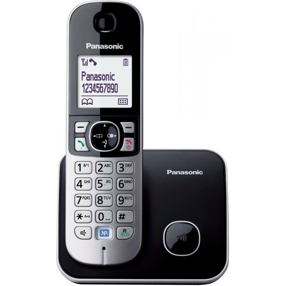 Panasonic KX-TG6811GRB μαύρο Ασύρματο τηλέφωνο ECO με  λειτουργία σε διακοπή ρεύματος