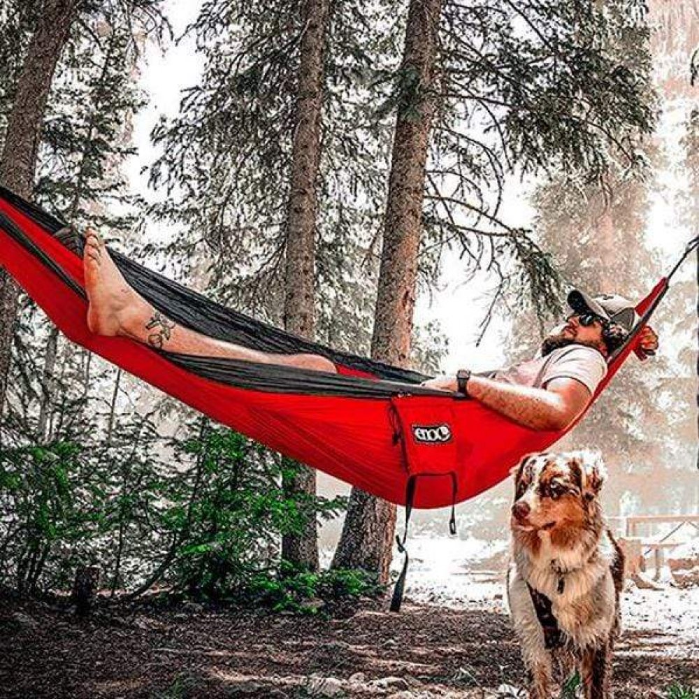 Eno-022 Αιώρα Μονή Eno Single Nest Red/Charcoal