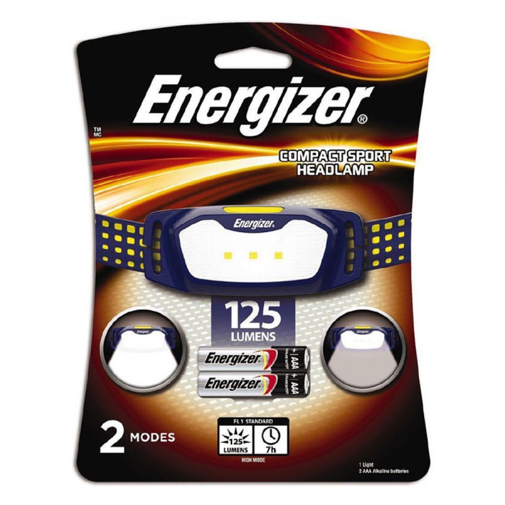  Φακός Κεφαλής Energizer Sport Headlight 2AAA με φωτεινότητα 125 lumens. 