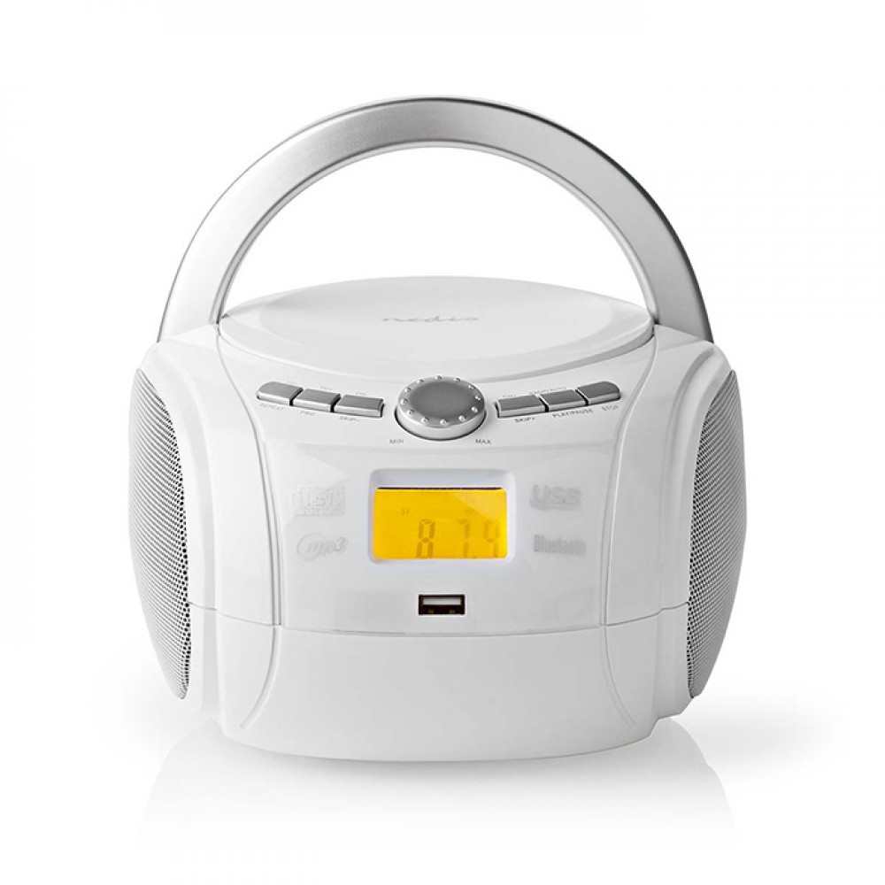 Φορητό Bluetooth Ραδιόφωνο Με CD / USB / MP3 / AUX, 9W Σε Λευκό Χρώμα.