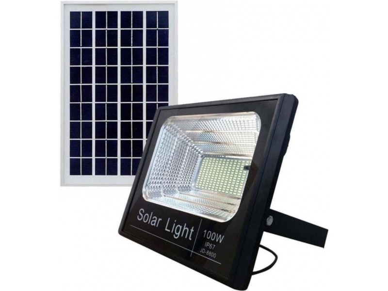 Στεγανός Ηλιακός Προβολέας Ισχύος 100W Με Τηλεχειριστήριο Σε Μαύρο Χρώμα Στεγανός Ηλιακός Προβολέας Ισχύος 100W Με Τηλεχειριστήριο Σε Μαύρο Χρώμα
