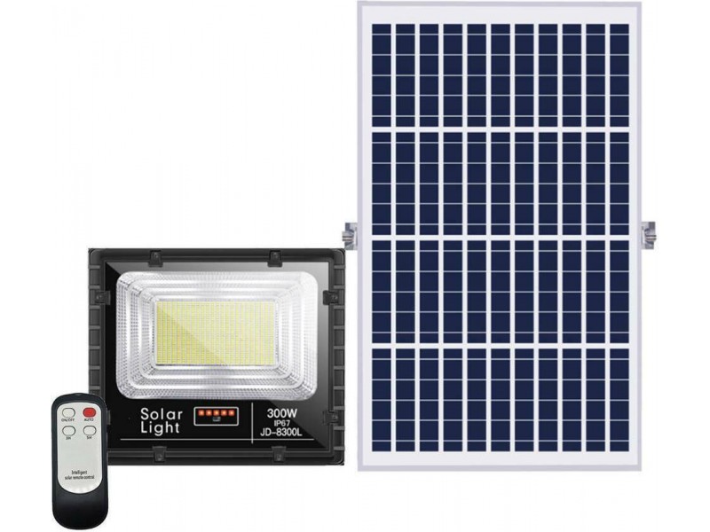 Στεγανός Ηλιακός Προβολέας Ισχύος 300W Με Τηλεχειριστήριο Σε Μαύρο Χρώμα Στεγανός Ηλιακός Προβολέας Ισχύος 300W Με Τηλεχειριστήριο Σε Μαύρο Χρώμα