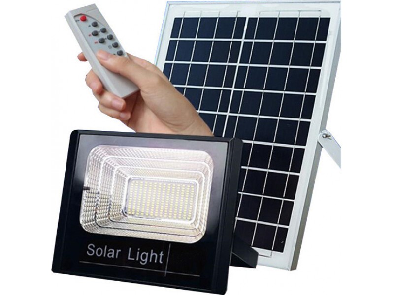 Στεγανός Ηλιακός Προβολέας Ισχύος 100W Με Τηλεχειριστήριο Σε Μαύρο Χρώμα Στεγανός Ηλιακός Προβολέας Ισχύος 100W Με Τηλεχειριστήριο Σε Μαύρο Χρώμα
