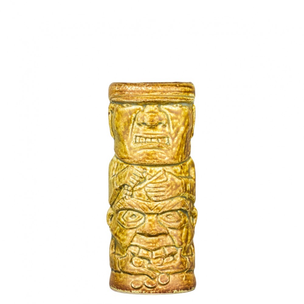 Κούπα Tiki 45cl, φ6.6x16.8cm, κιτρινο-καφέ, Πορσελάνης