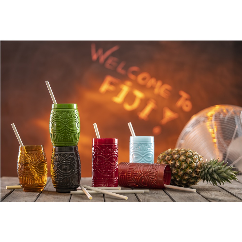 Γυάλινο Ποτήρι coctail TIKI 50cl, Φ8.8 x 13 cm, στοιβαζόμενο, FIJI Μπορντό.Συσκευασία 6 τεμαχίων