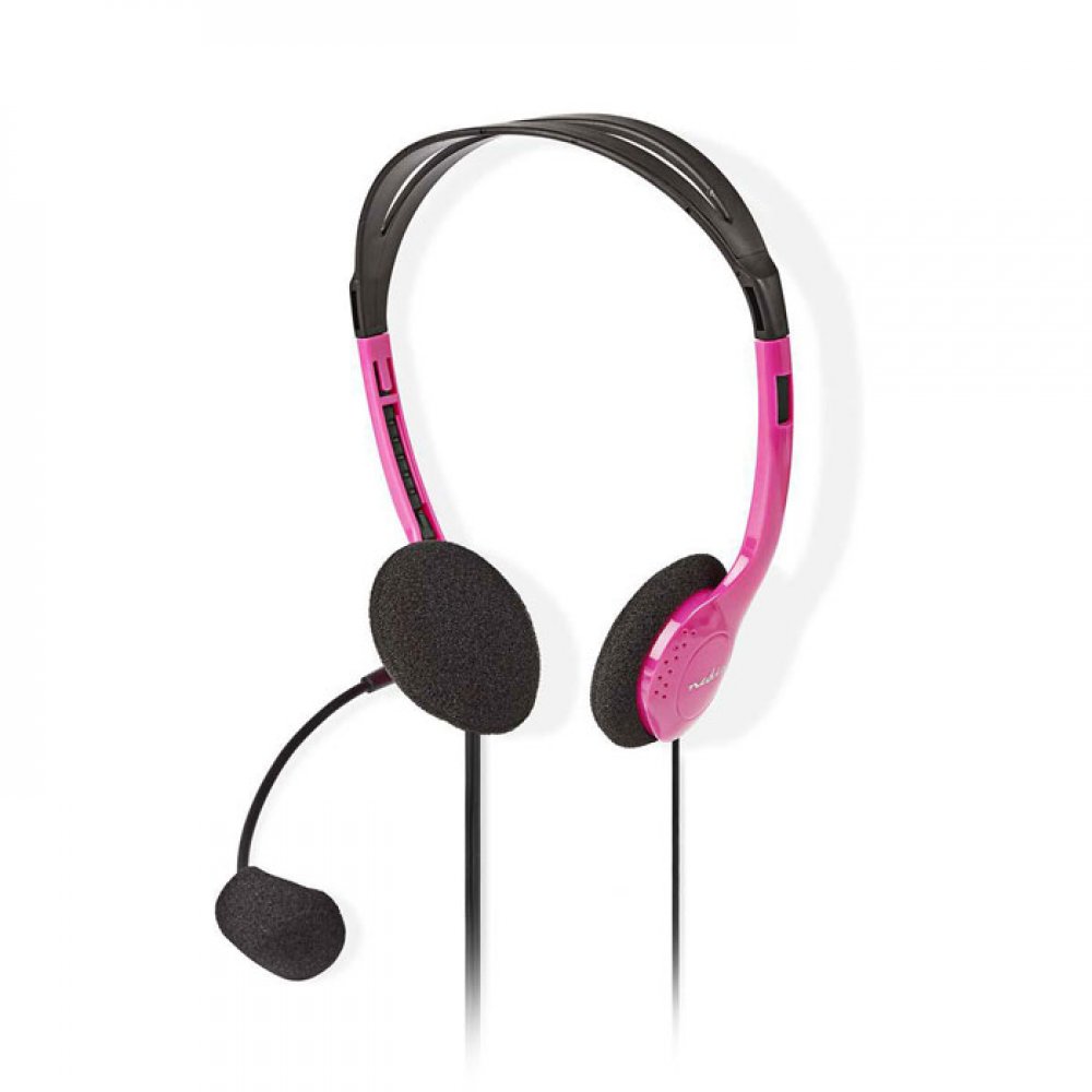 Στερεοφωνικό On-Ear Headset  Mε Σύνδεση 2x3,5mm Σε Ροζ Χρώμα. 