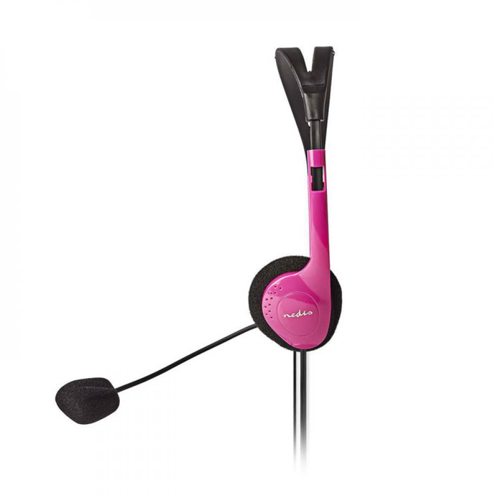 Στερεοφωνικό On-Ear Headset  Mε Σύνδεση 2x3,5mm Σε Ροζ Χρώμα. 